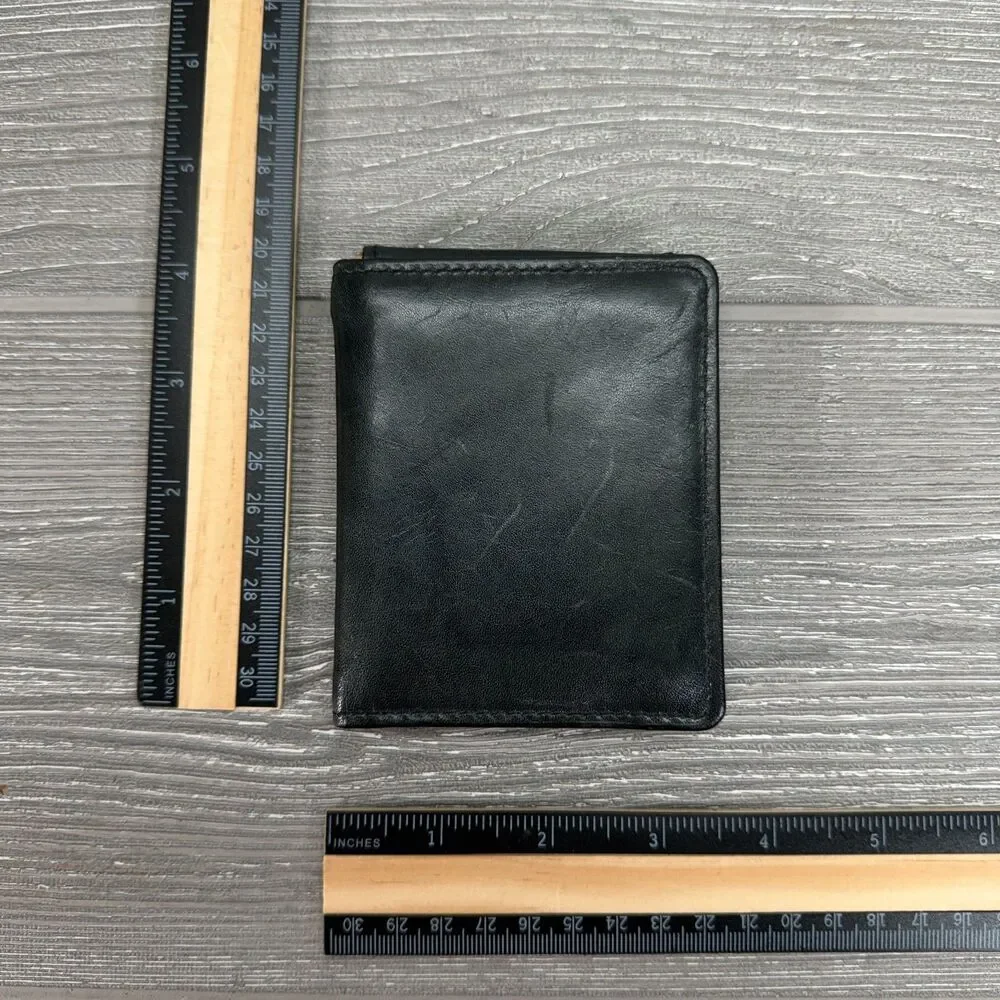 Geoffrey Beene Black Genuine Leather Bifold Wallet with Money Clip - Flaws